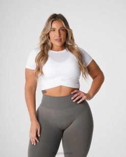 NVGTN Fitness kadınlar çapraz askılı tişört beyaz 2T4TB247