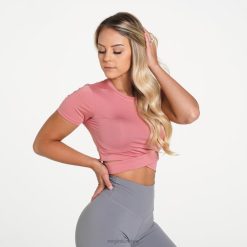 NVGTN Fitness kadınlar çapraz askılı tişört Gül kurusu 2T4TB277