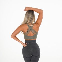 NVGTN Fitness kadınlar eksen sutyen zeytin 2T4TB263